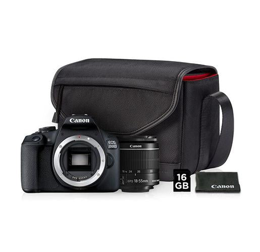 Canon EOS 2000D DSLR Starter Kit with EF-S 18-55mm IS II Lens, Bag & Card
