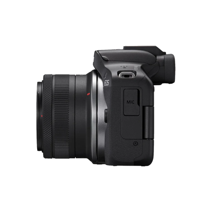 Compact Canon EOS R50 camera setup for vlogging and travel photography, perfect for beginners