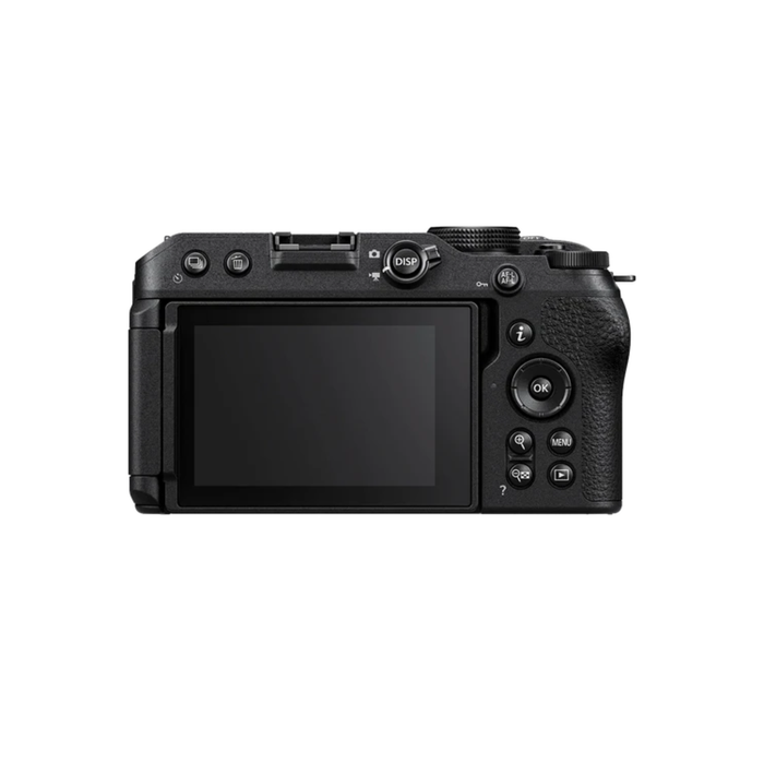 Nikon Z30 content creator camera bundle with zoom lens and accessories back view