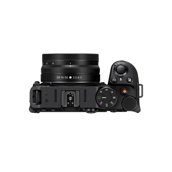 Nikon Z30 compact mirrorless camera for photography and video creation top view