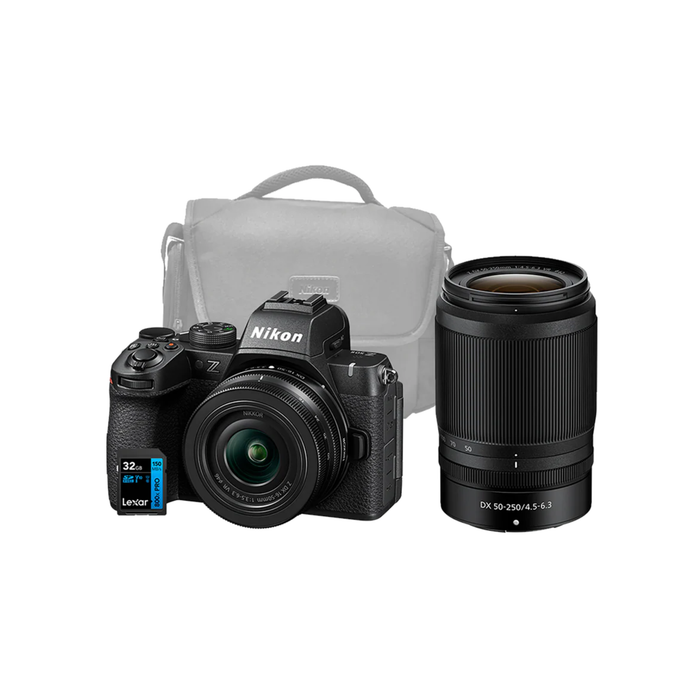 Nikon Z50 II Mirrorless Digital Camera with 16-50mm, 50-250mm Lenses, Bag and Card