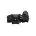 Close-up top view of Sony A7R VI camera controls and body design