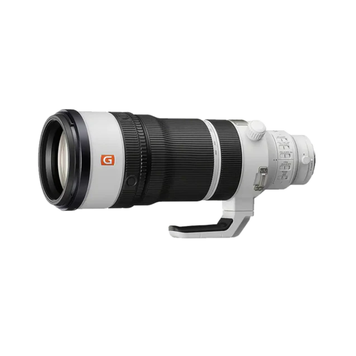 Side angle view of Sony G Master 100-400mm lens