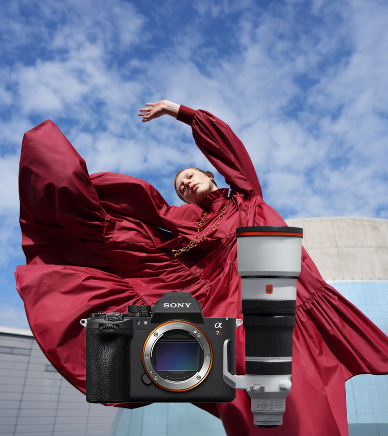 Sony Alpha mirrorless camera new release product shot banner for mobile