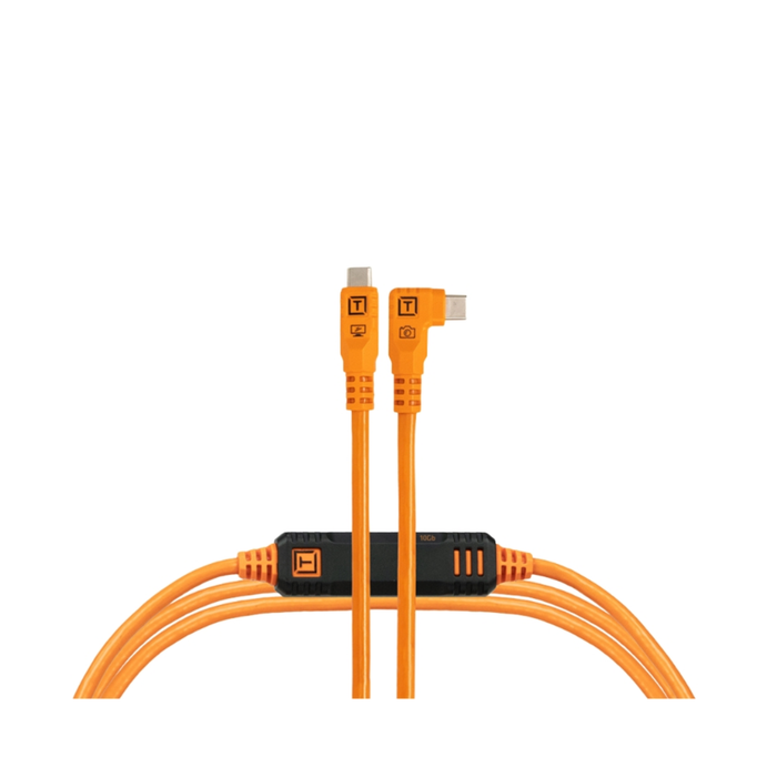 Tether Tools TetherPro Optima 10G 15′ (4.6m) USB-C to USB-C Straight to Right Angle Cable