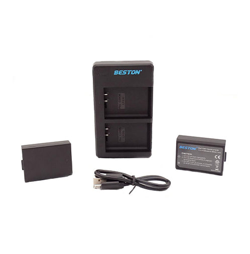 Beston USB Dual Charger and 2 Battery Kit for Canon LP-E10